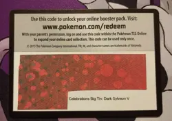 ⭐💥1X Pokemon Online code card Celebrations Big Tin Dark Sylveon V TCGO💥 - Image 1