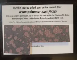 💥🔥1X Pokemon Online code Card Marshadow Box Code TCG TCGO PTCGO ✨🌟🐱‍👤 - Image 1
