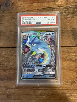 2019 Pokemon Sun & Moon Gyarados GX Hidden Fates PSA 10 Card - Image 1