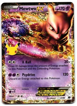 Mewtwo EX 54/99 - Celebrations: Classic Collection Pokemon TCG - NM Card - Image 1