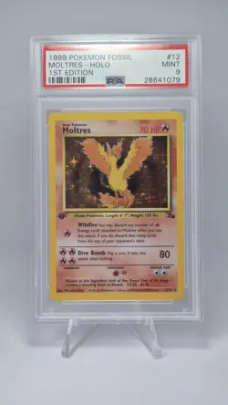 Pokemon Cards - Moltres 12/62 1st Edition Holo PSA 9 Fossil - Image 1