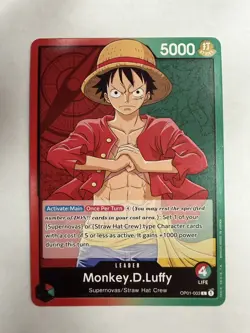 MONKEY D LUFFY OP01-003 ROMANCE DAWN ONE PIECE CARD GAME (PRE-ERRATA, NM) - Image 1