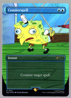 Counterspell 1933 Rainbow Foil SpongeBob Secret Lair MTG Near Mint - Image 1