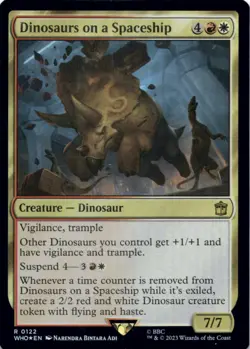 MTG Dinosaurs on a Spaceship Foil NM Doctor Who Magic 122 - Image 1