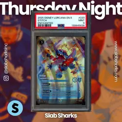 2025 LORCANA EN 8 REIGN OF JAFAR #220 STITCH - EXPERIMENT 262 ENCHANTED PSA 9 - Image 1
