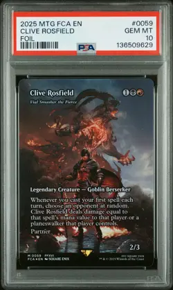 2025 MTG FINAL FANTASY THROUGH THE AGES FOIL #0059 CLIVE ROSFIELD PSA 10 - Image 1