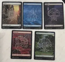 Marvel Spider-man MTG Lands Set FOIL WEB Rare Cards NM/M - Image 1