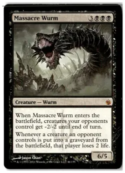 MTG Massacre Wurm - Mirrodin Beseiged Heavily Played English - Image 1