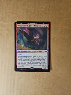 Dragonhawk, Fate's Tempest FOIL MTG Bloomburrow NM/Mythic Promo Stamped. - Image 1