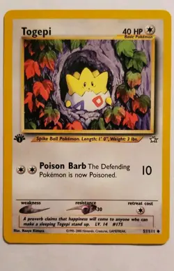 Togepi 51/111 1st Edition Uncommon Neo Genesis 2000 Pokemon LP - Image 1
