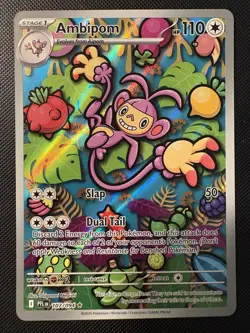 2025 Pokemon Phantasmal Flames Ambipom IR 107/094 ILLUSTRATION RARE HOLO! HOT! - Image 1