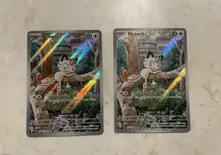 2025 Pokemon Meowth 106/094 Illustration Rare NM Lot of 2 - Image 1