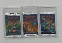 3x Pokemon Korean 1st Edition Booster Packs Blastoise Venusaur Charizard Art Set - Image 1