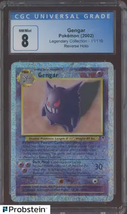 2002 Pokemon Legendary Collection #11/110 Gengar Reverse Holo CGC 8 NM-MT - Image 1