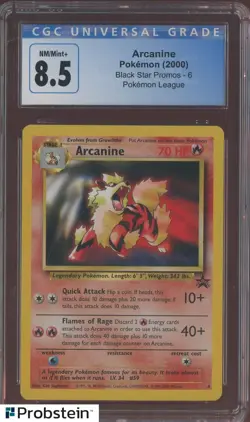 2000 Pokemon Black Star Promso #6 Arcanine League CGC 8.5 NM-MT+ - Image 1
