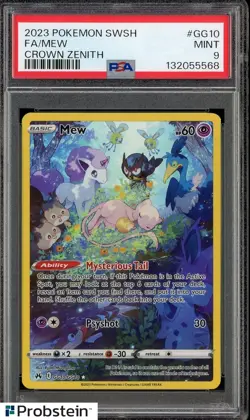 2023 Pokemon SWSH Crown Zenith #GG10 FA Mew PSA 9 MINT - Image 1