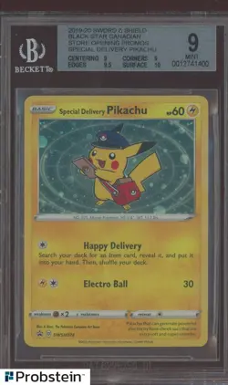 2019-20 Pokemon SWSH Black Star Promos Special Delivery Pikachu Canada BGS 9 - Image 1