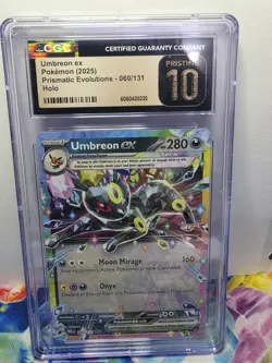 CGC Pristine 10 Umbreon ex Prismatic Evolutions 2025 Pokemon #060 - Image 1