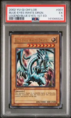 2002 YU-GI-OH! LOB-LEGEND OF BLUE EYES WHITE DRAGON BLUE-EYES WHITE DRAGON PSA 5 - Image 1