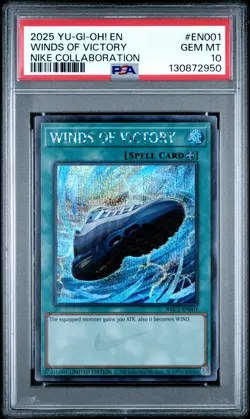 2025 YU-GI-OH! NIKE COLLABORATION #EN001 WINDS OF VICTORY PSA 10 - Image 1