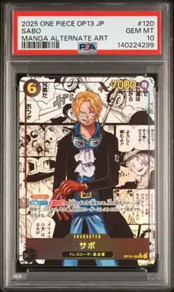 2025 ONE PIECE JPN OP13-CARRYING ON HIS WILL MANGA ALTERNATE ART SABO PSA 10 - Image 1