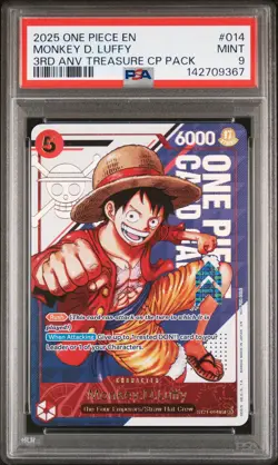 2025 ONE PIECE 3RD ANNIVERSARY! CAMPAIGN PACK #014 MONKEY D. LUFFY PSA 9 - Image 1