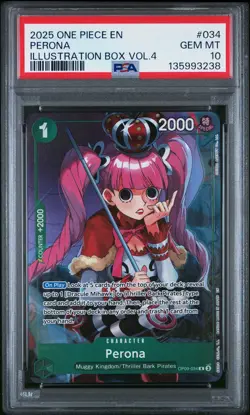 2025 ONE PIECE PROMOS ILLUSTRATION BOX VOL.4 #034 PERONA PSA 10 - Image 1