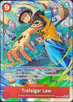 One Piece Trafalgar Law OP14-009 The Azure Sea's Seven SR NM - Image 1