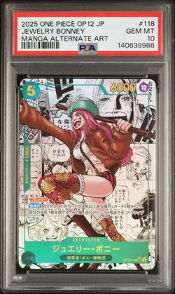 2025 ONE PIECE JPN LEGACY OF THE MASTER MANGA ALT ART JEWELRY BONNEY PSA 10 - Image 1
