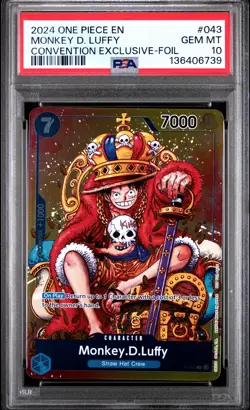 2024 ONE PIECE PROMOS CONVENTION EXCLUSIVE-FOIL #043 MONKEY D. LUFFY PSA 10 - Image 1