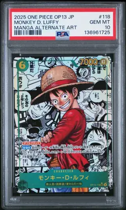 2025 ONE PIECE JPN CARRYING ON HIS WILL MANGA ALT ART MONKEY D. LUFFY PSA 10 - Image 1