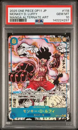 2025 ONE PIECE JPN A FIST OF DIVINE SPEED MANGA ALT ART MONKEY D. LUFFY PSA 10 - Image 1