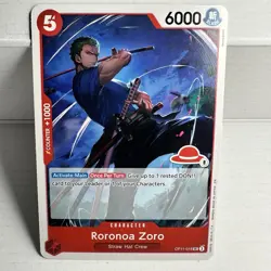One Piece, Roronoa Zoro OP11-016 UC, red straw hat logo 8, english, akanegumo - Image 1