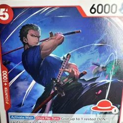 One Piece, Roronoa Zoro OP11-016 UC, red straw hat logo 8, english, akanegumo - Image 3