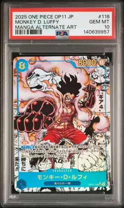 2025 ONE PIECE JPN A FIST OF DIVINE SPEED MANGA ALT ART MONKEY D. LUFFY PSA 10 - Image 1