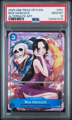 2025 ONE PIECE OP13-CARRYING ON HIS WILL ALTERNATE ART #051 BOA HANCOCK PSA 10 - Image 1