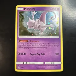 Pokemon Mewtwo TCG SM77 Cosmic Holo Black Star Promo Card - Image 1