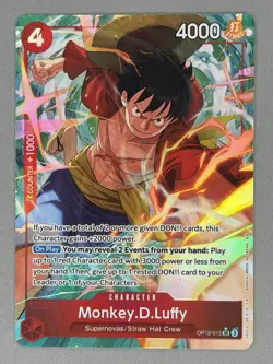 Monkey D Luffy OP12-015 Alternate Art One Piece Card Eng Legacy of the Master - Image 3