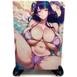 Genshin Impact Raiden Shogun Sexy Anime Waifu Bikini Girl Goddess Story Art Card - Image 2