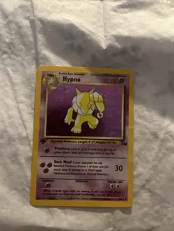 Pokemon TCG Hypno Holo First Edition Rare Card 8/62 Fossil Set - Image 1