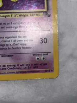 Pokemon TCG Hypno Holo First Edition Rare Card 8/62 Fossil Set - Image 3