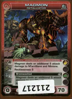 (211217) MAGMON Retalliator 45/75/5/35/70 (0 Max Stats) Super Rare Chaotic Card - Image 1