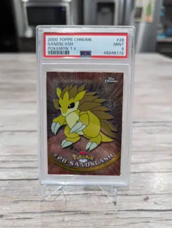 PSA 9 ⭐ Pokemon Sandslash #28 2000 Topps Chrome T.V. Graded Card - Image 1