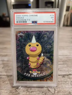 PSA 5 Weedle #13 (Topps Chrome Series 1) Holo Pokemon Card - Image 1