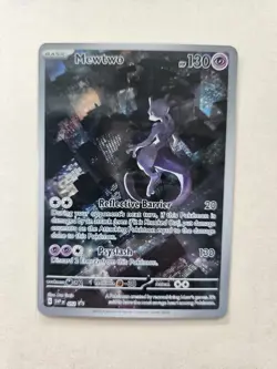 Pokemon Card Mewtwo 052 Holo Illustration Rare Black Star 151 Full Art TCG - Image 1