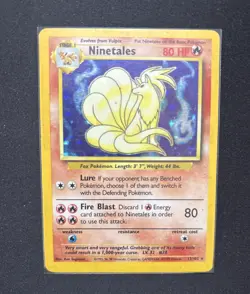 Ninetales 12/102 Holo Foil Rare Base Set Unlimited Pokemon Card TCG MP - Image 1