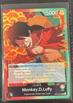 Monkey.D.Luffy OP13-001 Leader Card One Piece Carrying On His Will - Image 1