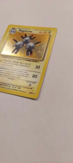 Pokemon TCG Magneton Base Set 1999 Holo Unlimited Rare Card 9/102 HP - Image 2