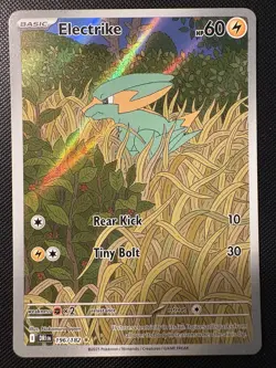 2025 Pokemon Destined Rivals Electrike IR 196/182 ILLUSTRATION RARE HOLO Card! - Image 1