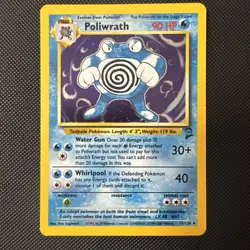 Poliwrath 15/130 Holo Rare Pokemon Base Set 2 Card WOTC, Near Mint Condition - Image 1